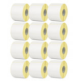 Set 12 role etichete autoadezive termice 100x150mm, 1000 etichete per rolă, vedere de ansamblu