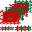 Set 12 Servete pentru Masa si Suporturi de Pahare/Tacamuri, Vivimall, 4 Servete 25x35 cm, 4 Suporturi de 13x15 cm, 4 Suporturi de 9.3x10.5 cm, Verde-Rosu - vivimall.ro