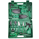 Set 12 Unelte de Gradina, Vivimall, pentru Plantare Prelucrare Sol si Ingrijire Plante, Material PVC si Otel, Cutie Inclusa, 38 x 29 cm, Verde Deschis - vivimall.ro