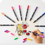 Set 120 Carioci, Vivimall, pe Baza de Apa, 2 Tipuri de Varf, 1-2 mm, 0.4 mm, Corp Carioca Negru, din Plastic, Multicolor - vivimall.ro