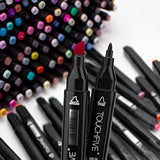 Set 120 Markere Duble, Vivimall, pe Baza de Alcool, Geanta Impermeabila Inclusa, Culori Numerotate, 20.3 x 17.5 x 17 cm, Multicolor - vivimall.ro