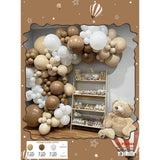 Baloane din Latex pentru Arcada, Vivimall, Set Mix din 125 baloane, Model Petrecere pentru Arcada, Baloane Party, 12 cm, 25 cm, 45 cm, Pai si Adeziv inclus in pachet, Maro, Alb, Bej - vivimall.ro