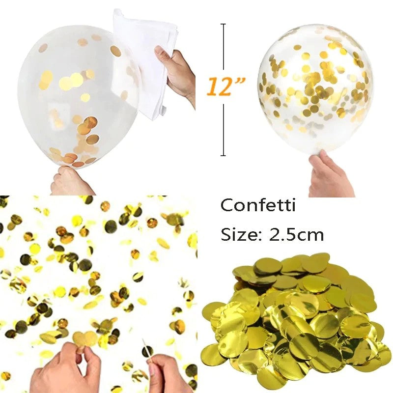 Set 15 baloane pentru petrecere, Flippy, alb/auriu, 30 cm - vivimall.ro