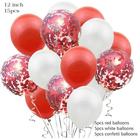 15 db-os parti lufi készlet, fehér/, 30 cm
