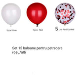 15 db-os parti lufi készlet, fehér/, 30 cm