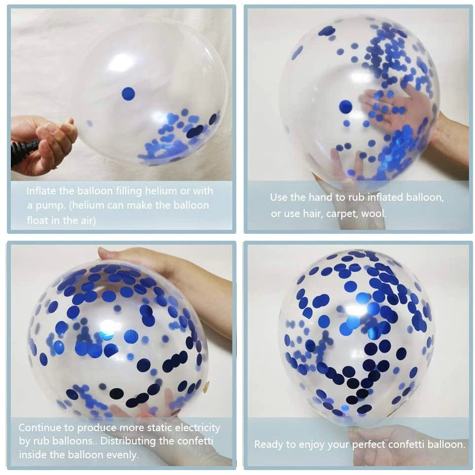 Set 15 baloane pentru petrecere, Flippy, albastru/ alb, 30 cm - vivimall.ro