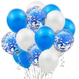 Set 15 baloane pentru petrecere, Vivimall, albastru/ alb, 30 cm - vivimall.ro