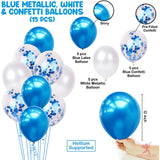 Set 15 baloane pentru petrecere, Flippy, albastru/ alb, 30 cm - vivimall.ro