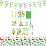 Set 16 Accesorii de Masa, Vivimall, Colectia Dino Park, 136 Piese, din Carton/Plastic/Hartie, Multicolor - vivimall.ro