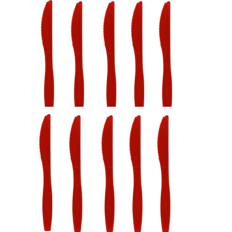 Set 16 Cutite de Unica Folosinta, Vivimall, din Plastic, 15 cm, Rosu - vivimall.ro