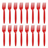 Set 16 Furculite de Unica Folosinta, Vivimall, din Plastic, 15 cm, Rosu - vivimall.ro