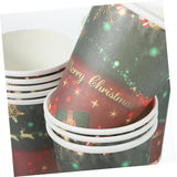 Set 16 Pahare de Unica Folosinta, Vivimall, Model Merry Christmas, Tematica de Craciun, 9.14 cm, Rosu Verde - vivimall.ro