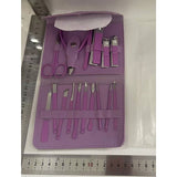 Set 16 Piese de Ingrijire Cosmetica, Vivimall, pentru Manichiura, Pedichiura, Fata, Geanta Organizatoare din Piele Ecologica Inclusa, Mov - vivimall.ro