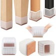 Set 16 Protectii pentru Picioare Scaun si Podea, Vivimall, Universale din Silicon, Model Patrat, Alb Transparent - vivimall.ro