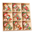 Set 18 decorațiuni de Crăciun din lemn multicolor cu șnur, model elfi, vedere de ansamblu