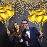 Set 2 Baloane din Folie Metalizata, Vivimall, Model Inimi, Tema Ziua Indragostitilor, 45 cm, Ambalaj Individual, Pai Inclus, Umflare cu Aer sau Heliu, Argintiu/Auriu - vivimall.ro