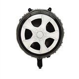 Set 2 Baloane din Folie Metalizata, Vivimall, Figurine Roti, Model Masini, 75-80 cm cm, Ambalaj Individual, Pai Inclus, Umflare cu Aer sau Heliu, Negru - vivimall.ro