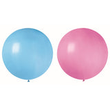 Set 2 Baloane din Latex, Vivimall, Model Party Jumbo, 90 cm, Roz si Bleu, 35 g - vivimall.ro