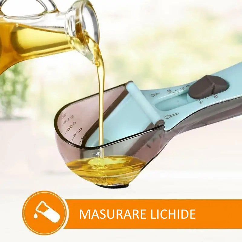 Set 2 Cupe Gradate pentru Bucatarie, Vivimall, Cupe de Masurat Reglabile, Ergonomic, Confortabil, pentru Lichide si Solide, Volum ajustabil 5-30ml, 30-130ml, Culoare Albastru - vivimall.ro