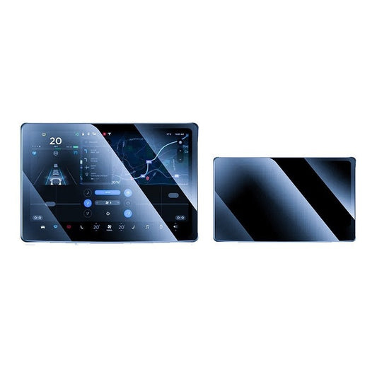 Set 2 Folii de Sticla Securizata, Vivimall, Compatibila cu Tesla Model 3 / Tesla Model Y, Ecran Frontal si Spate, Anti Blue-Ray, 4K Ultra HD, Anti-amprenta, 2.5D, Transparent - vivimall.ro