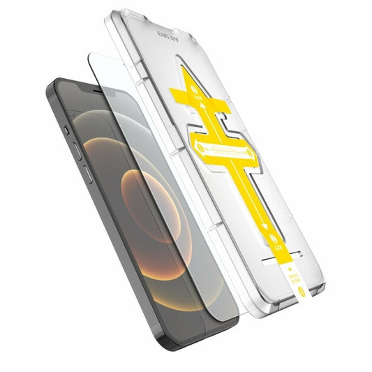 Set 2 folii sticla securizata cu sistem de montare usor si rapid Vivimall compatibila cu Apple iPhone 12 Pro Max Transparent - vivimall.ro
