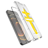 Set 2 folii sticla securizata cu sistem de montare usor si rapid Full Cover 3D Flippy compatibila cu Apple iPhone 13 Pro Max Negru - vivimall.ro