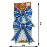 Set 2 fundite pentru brad, Albastre, cu margini argintii, 13 x 18 cm, PVC, Flippy - vivimall.ro