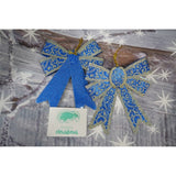 Set 2 fundite pentru brad, Albastre, model spiralat, cu margini aurii, 13 x 18 cm, PVC, Vivimall - vivimall.ro