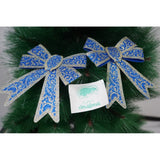 Set 2 fundite pentru brad, Albastre, model spiralat, cu margini aurii, 13 x 18 cm, PVC, Vivimall - vivimall.ro