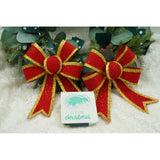 Set 2 fundite pentru brad, Rosii, cu margini aurii, 13 x 18 cm, PVC, Vivimall - vivimall.ro