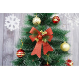 Set 2 fundite pentru brad, Rosii, decorate, cu sclipici, 14 x 19 cm, din poliester, Vivimall - vivimall.ro