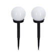 Set 2 Lampi Solare LED, Vivimall, Forma Sferica, Tip Glob, Diametru 10 cm, Alb Cald - vivimall.ro