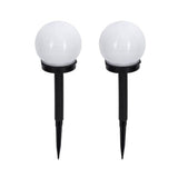 Set 2 Lampi Solare LED, Vivimall, Forma Sferica, Tip Glob, Diametru 10 cm, Alb Rece - vivimall.ro