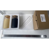 Set 2 Pahare din Sticla Termoizolante Transparente, Vivimall, Capace si Paie Incluse, 500 mL, Silicon Negru si Crem - vivimall.ro