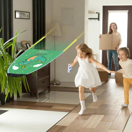 Set 2 Piese Jucarie Interactiva, Vivimall, Pistol de Catapultare + Zmeu, din Plastic si Panza, +8 Ani, Impermeabil, Model Dinozaur Verde, Multicolor - vivimall.ro