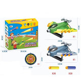Jucaruie cu Lansator pentru Copii, Vivimall, Lanseaza Manual, Tinta, 2 Avioane, 40 de Gloante din Material Moale, Joc Interactiv, 28.5x25x6.3 cm, Gri Verde - vivimall.ro