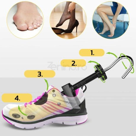 Set 2 Sanuri/Calapoade Reglabile Vivimall, Alungit si Largit Pantofi, Marimea 30-36, Universal, Arc, ABS Premium, Galben - vivimall.ro