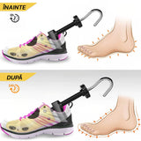 Set 2 Sanuri/Calapoade Reglabilile, Flippy, pentru Alungit si Largit Pantofi, Geanta si Incaltator Incluse, Universale, Unisex, din ABS Premium, Arc, Marime 35 - 42, Galben/Negru - vivimall.ro