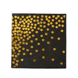 Set 20 de Servetele de Masa, Vivimall, Imprimeu cu Buline Aurii, din Hartie, 17 x 17 cm, Negru - vivimall.ro