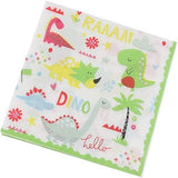 Set 20 Servetele de Masa, Vivimall, Colectia Dino Park, 17 x 17 cm, din Hartie, Multicolor - vivimall.ro
