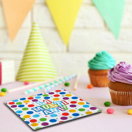 Set 20 Servetele de Masa, Vivimall, Colectia LA MULTI ANI, 33 x 33 cm, din Hartie, Multicolor - vivimall.ro