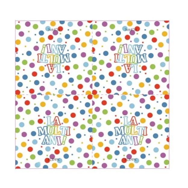 Set 20 Servetele de Masa, Vivimall, Colectia LA MULTI ANI, 33 x 33 cm, din Hartie, Multicolor - vivimall.ro