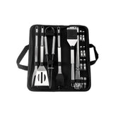 Set 20 Ustensile pentru Gratar, Vivimall, din Otel Inoxidabil, Geanta Oxford, Argintiu - vivimall.ro