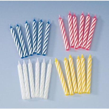 Set 24 Lumanari de Tort, Vivimall, Model Spirala, Party, 6.5 cm, din Parafina, Multicolor - vivimall.ro