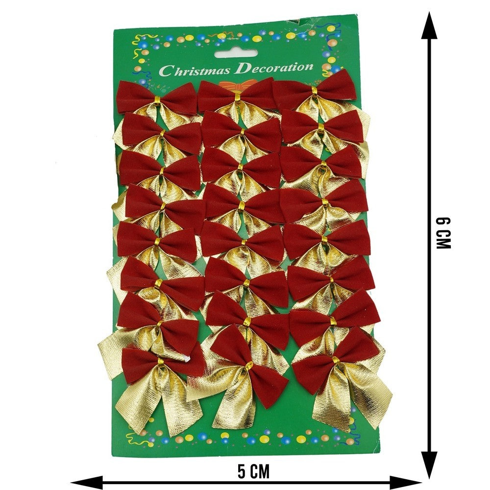 Set 24 fundite pentru brad, Rosii-Aurii , 5 x 6 cm, din poliester, Vivimall - vivimall.ro