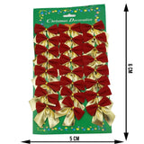 Set 24 fundite pentru brad, Rosii-Aurii , 5 x 6 cm, din poliester, Vivimall - vivimall.ro