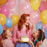 Set 25 Baloane din Latex, Vivimall, Model Party, 4x Albastru, 4x Verde, 4x Rosu, 4x Galben, 4x Mov, 5x Portocaliu, 23 cm, 1.4 g - vivimall.ro