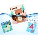 Set 26 Carduri din Panza cu Doua Fete, Vivimall, Model Litere, Educational, Interactiv, Saculet Inclus, Multicolor - vivimall.ro