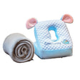 Set 2in1 Patura Microfibra si Perna din Spuma, Vivimall, pentru Birou, Calatorii, Pauze, Model Elefant, Microfibra, 1x1.7 m, 30x35x30 cm, Albastru - vivimall.ro