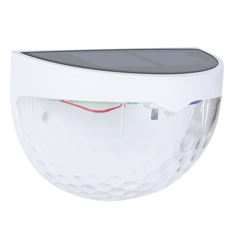 Set 2x Lampa solara de perete 6LED, Vivimall, carcasa alba, lumina alb rece - vivimall.ro